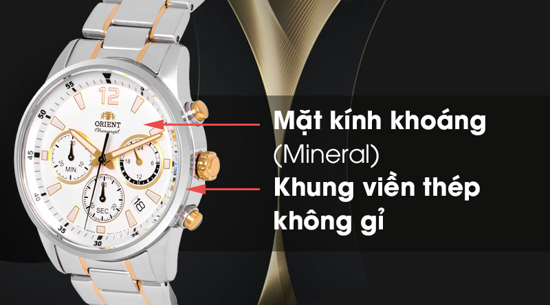 Đồng hồ nam Orient RA-KV0003S10B có mặt kính chịu lực tốt, khung viền chống ăn mòn Đồng hồ nam Orient RA-KV0003S10B có mặt kính chịu lực tốt, khung viền chống ăn mòn
