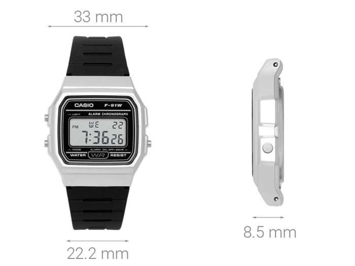 Đồng hồ CASIO 33 mm Unisex F-91WM-7ADF Màu Đen