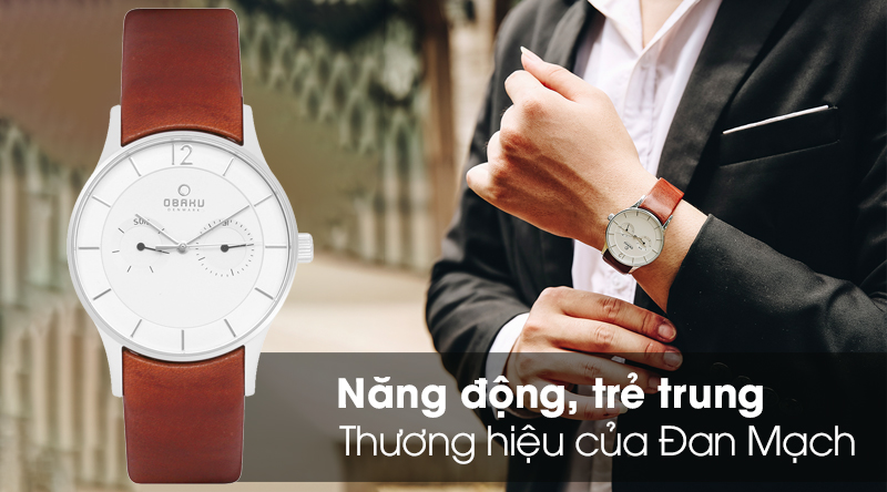 Đồng hồ nam Obaku V175GMCIRN có kiểu dáng sang trọng