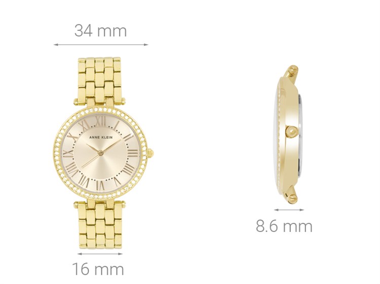 Đồng hồ ANNE KLEIN 34 mm Nữ AK/2230CHGB Màu Vàng
