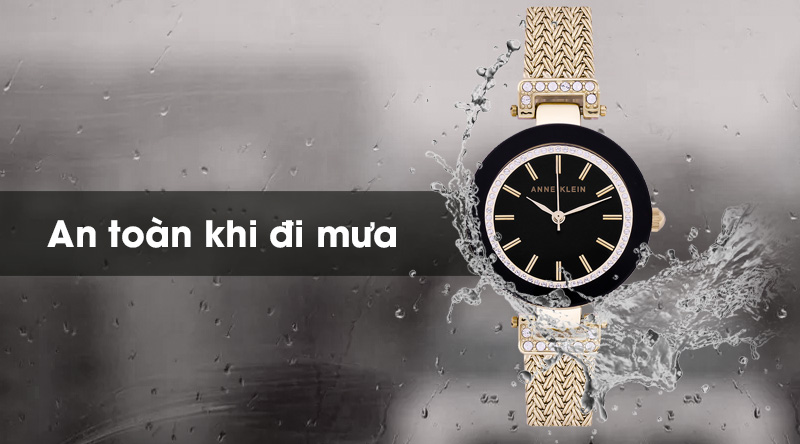 Đồng hồ nữ Anne Klein AK/1906BKGB có hệ số chống nước 3 ATM Đồng hồ nữ Anne Klein AK/1906BKGB có hệ số chống nước 3 ATM