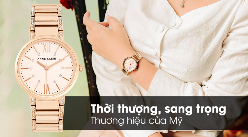 Đồng hồ nữ Anne Klein AK/3200RGRG có thiết kế sang trọng Đồng hồ nữ Anne Klein AK/3200RGRG có thiết kế sang trọng