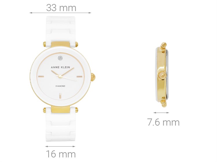 Đồng hồ ANNE KLEIN 33 mm Nữ AK/1018RGWT Màu Trắng
