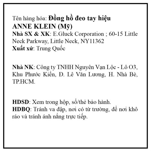 Đồng hồ ANNE KLEIN 33 mm Nữ AK/1018RGWT Màu Trắng