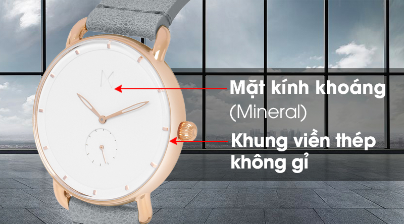 Đồng hồ nam MVMT D-MR01-RGGR có khung viền chắc chắn, mặt kính có độ trong suốt cao