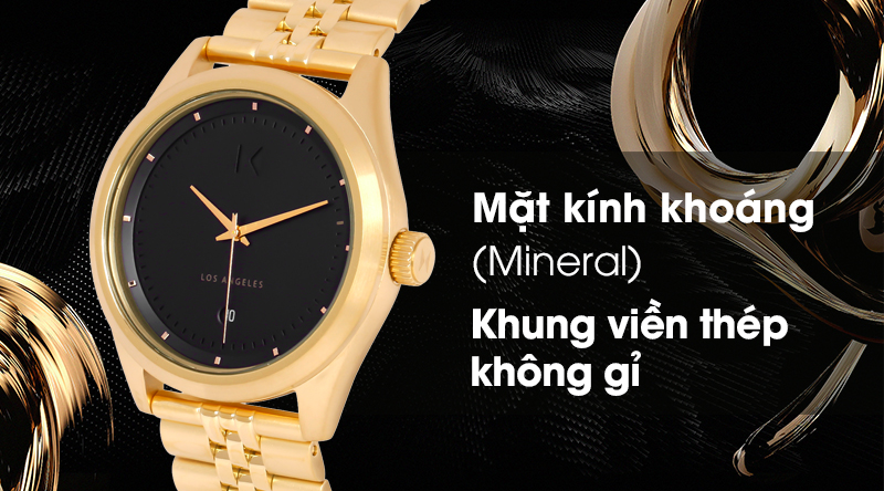 Đồng hồ nam MVMT D-TC01-BG có mặt kính bền bỉ, khung viền cứng cáp