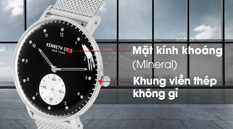 Đồng hồ nam Kenneth Cole KC50238002 có mặt kính khoáng và khung viền thép không gỉ Đồng hồ nam Kenneth Cole KC50238002 có mặt kính khoáng và khung viền thép không gỉ
