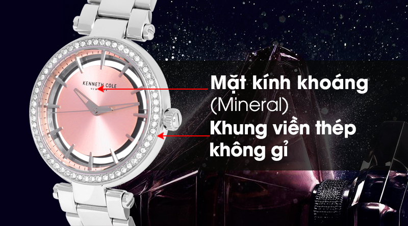 Đồng hồ nữ Kenneth Cole KC50798001 có mặt kính bền bỉ, khung viền chịu lực tốt Đồng hồ nữ Kenneth Cole KC50798001 có mặt kính bền bỉ, khung viền chịu lực tốt