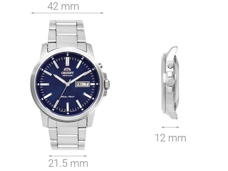 Đồng hồ Nam Orient FEM7J004D9 - Cơ tự động Màu Bạc