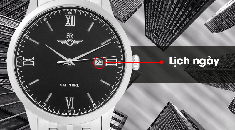 Đồng hồ nam SR Watch SG9002.1101 có lịch ngày tiện dụng Đồng hồ nam SR Watch SG9002.1101 có lịch ngày tiện dụng
