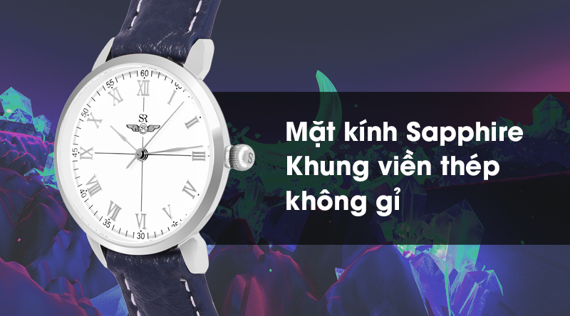 Đồng hồ nữ SR Watch SL2089.4102RNT có mặt kính Sapphire và khung viền thép không gỉ