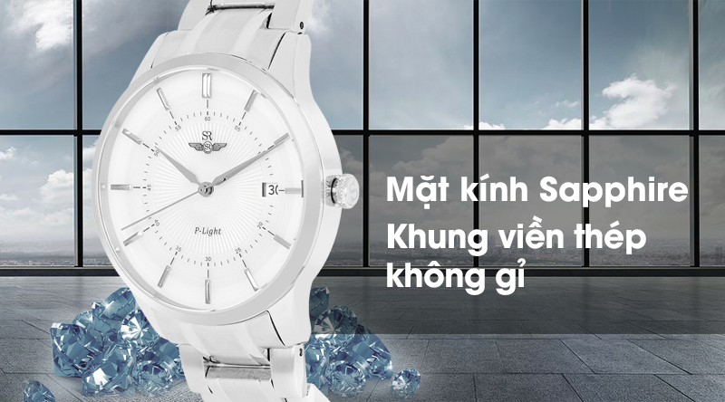 Đồng hồ nam SR Watch SG10061.1102PL có mặt kính cao cấp, khung viền cứng cáp Đồng hồ nam SR Watch SG10061.1102PL có mặt kính cao cấp, khung viền cứng cáp