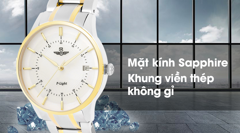 Đồng hồ nam SR Watch SG10061.1202PL có mặt kính chống trầy xước tốt, khung viền cứng cáp Đồng hồ nam SR Watch SG10061.1202PL có mặt kính chống trầy xước tốt, khung viền cứng cáp
