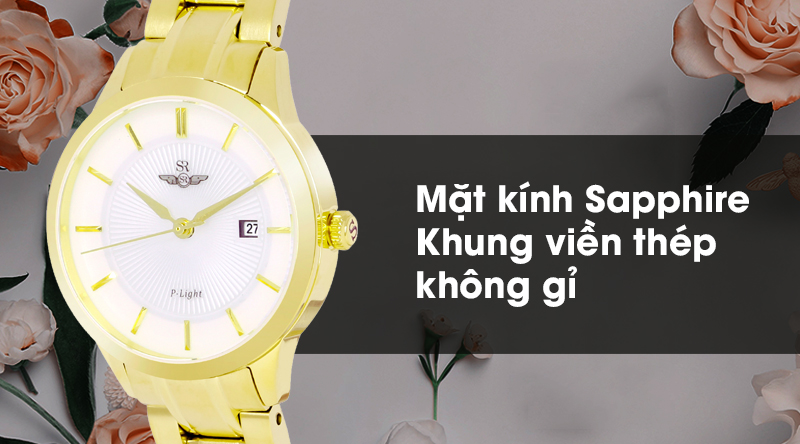 Đồng hồ nữ SR Watch SL10061.1402PL có dây đeo cao cấp, khung viền bền bỉ Đồng hồ nữ SR Watch SL10061.1402PL có dây đeo cao cấp, khung viền bền bỉ
