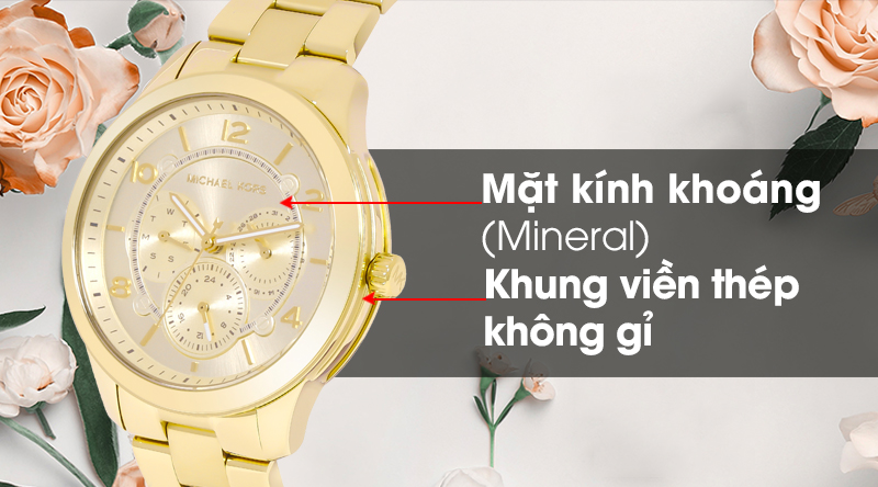 Đồng hồ nữ Michael Kors MK6588 có mặt kính bền bỉ, khung viền cứng cáp Đồng hồ nữ Michael Kors MK6588 có mặt kính bền bỉ, khung viền cứng cáp