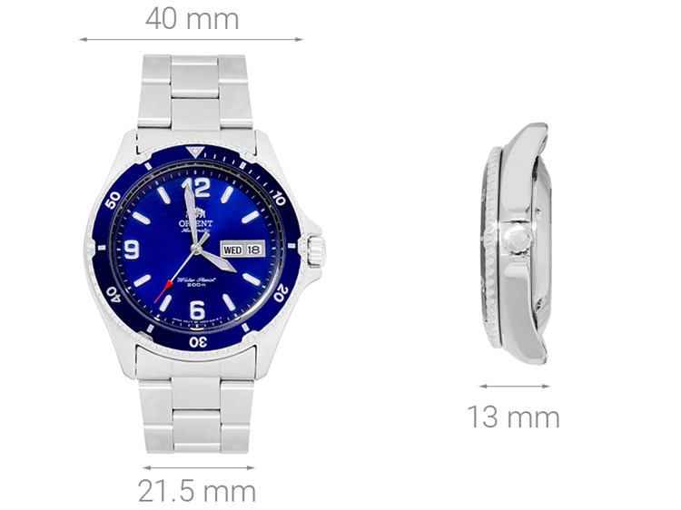 Đồng hồ ORIENT Mako 40 mm Nam FAA02002D9 Màu Bạc