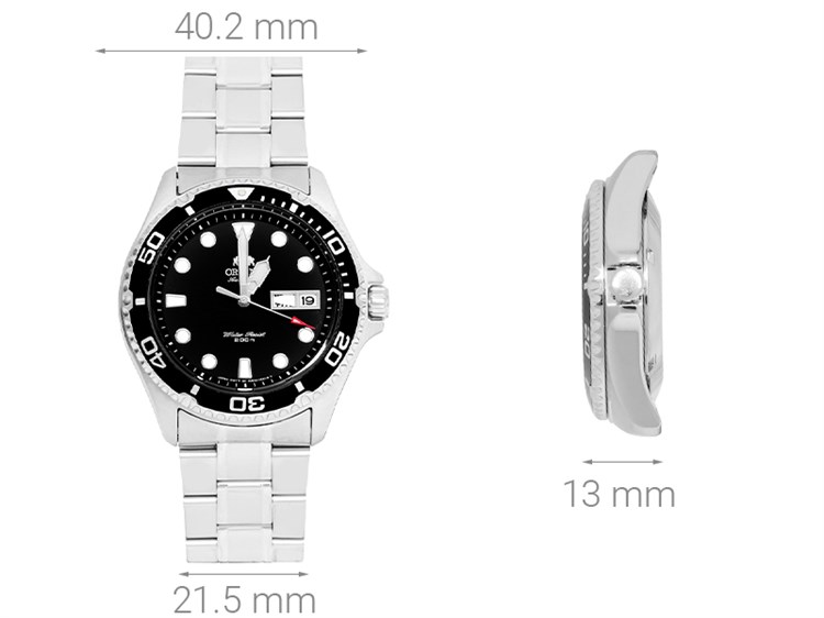 Đồng hồ ORIENT Mako 40.2 mm Nam FAA02004B9 Màu Bạc