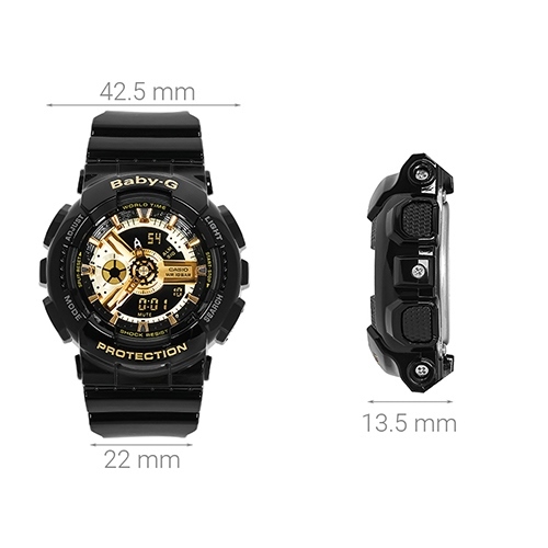 Đồng hồ BABY-G BA-110 42.5 mm Nữ BA-110-1ADR Màu Đen