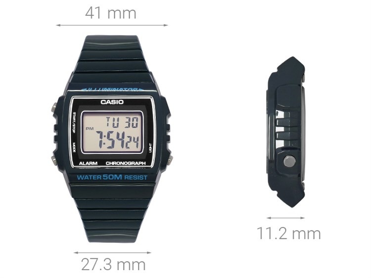 Đồng hồ CASIO 41 mm Nam W-215H-2AVDF Màu Xanh Dương
