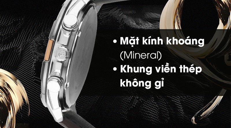 Đồng hồ nam Edifice Casio EFR-539L-7AVUDF có mặt kính cứng cáp, khung viền bằng thép chống gỉ Đồng hồ nam Edifice Casio EFR-539L-7AVUDF có mặt kính cứng cáp, khung viền bằng thép chống gỉ