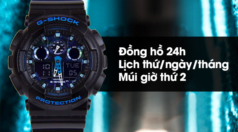 Đồng hồ Nam G-Shock GA-100CB-1ADR có nhiều thông tin thời gian tiện ích Đồng hồ Nam G-Shock GA-100CB-1ADR có nhiều thông tin thời gian tiện ích