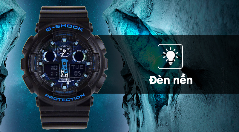 Đồng hồ Nam G-Shock GA-100CB-1ADR trang bị đèn led chiếu sáng mạnh Đồng hồ Nam G-Shock GA-100CB-1ADR trang bị đèn led chiếu sáng mạnh