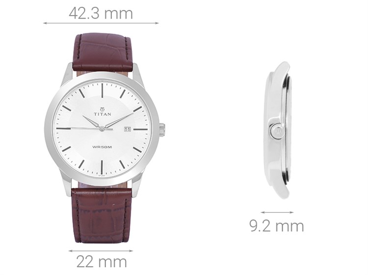 Đồng hồ TITAN 42.3 mm Nam 1584SL03 Màu Nâu