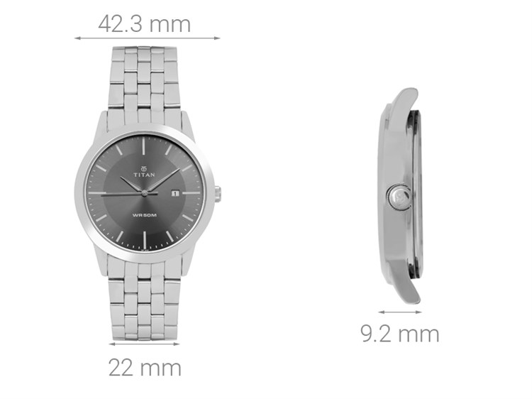 Đồng hồ TITAN 42.3 mm Nam 1584SM04 Màu Bạc