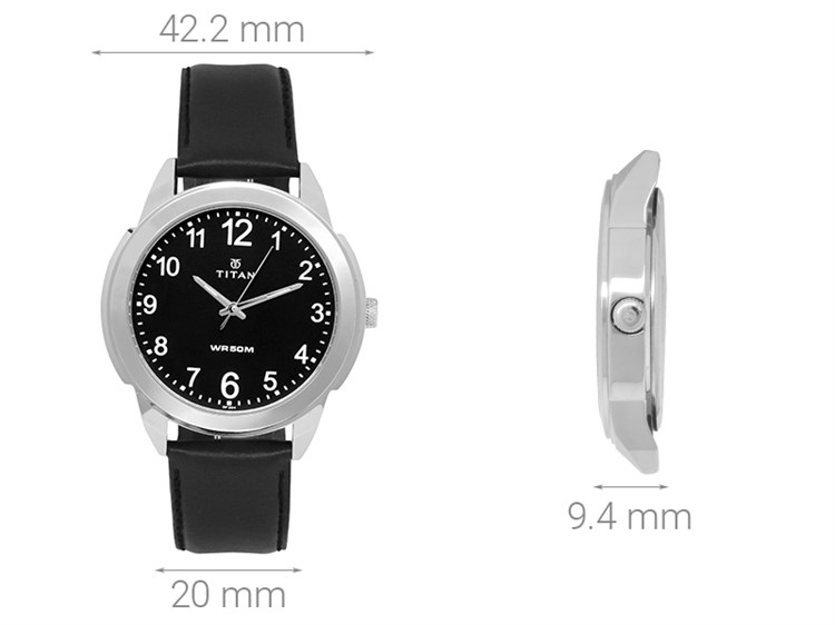 Đồng hồ TITAN Classique 42.2 mm Nam 1585SL08 Màu Đen