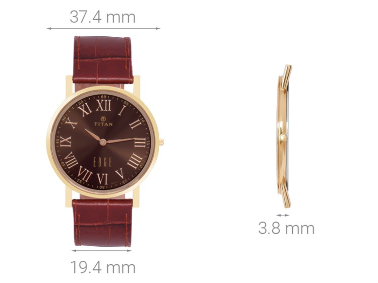 Đồng hồ TITAN 37.4 mm Nam 1595WL03 Màu Nâu