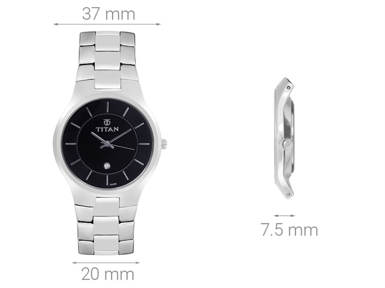 Đồng hồ TITAN 37 mm Nam 9384SM02 Màu Bạc