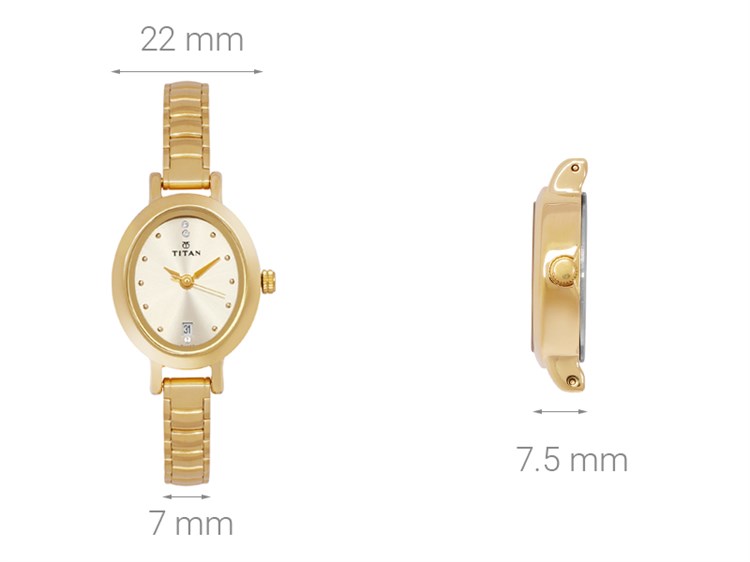 Đồng hồ TITAN 22 mm Nữ 2599YM01 Màu Vàng