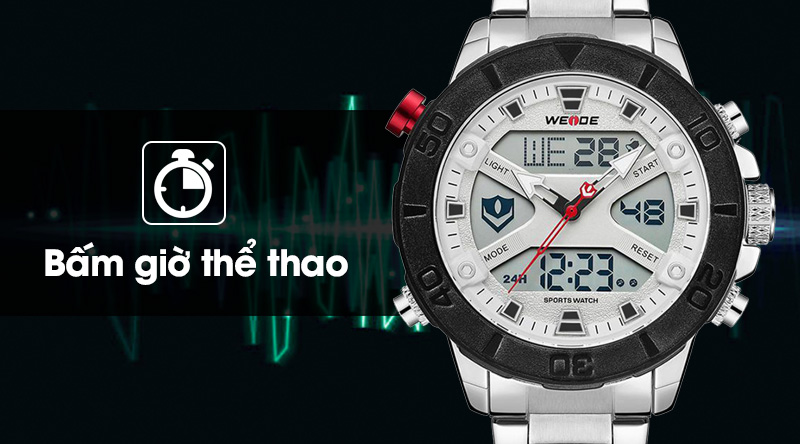 Đồng hồ nam Weide WH8503-2C hỗ trợ rèn luyện cơ thể hiệu quả với tính năng bấm giờ thể thao