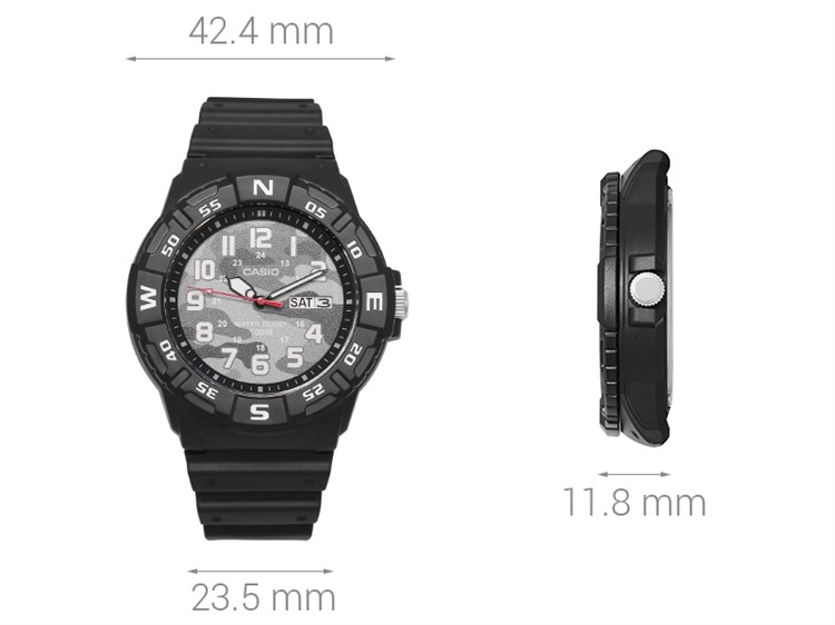 Đồng hồ CASIO 42.4 mm Nam MRW-220HCM-1BVDF Màu Đen