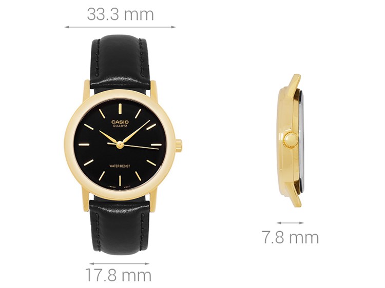Đồng hồ CASIO 33.3 mm Nam MTP-1095Q-1A Màu Đen