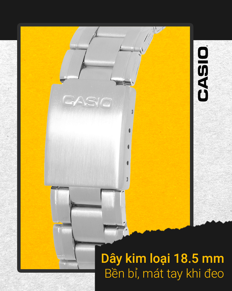 Đồng hồ nam Casio MTP-1215A-1A2DF có dây đeo bền bỉ