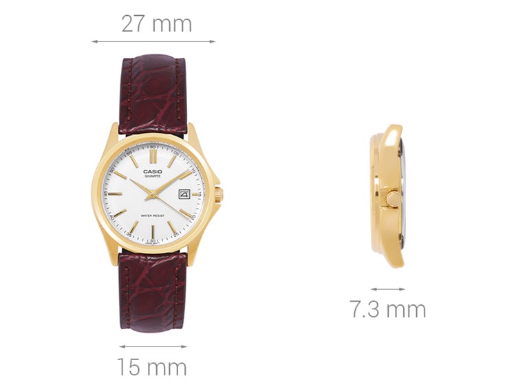 Đồng hồ CASIO 27 mm Nữ LTP-1183Q-7ADF Màu Nâu