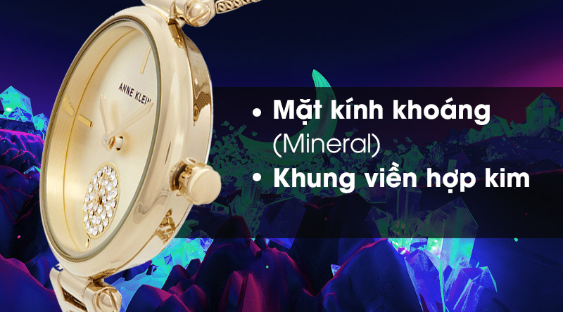 Đồng hồ Nữ Anne Klein AK/3000CHGB có mặt kính khoáng và khung viền bền bỉ Đồng hồ Nữ Anne Klein AK/3000CHGB có mặt kính khoáng và khung viền bền bỉ
