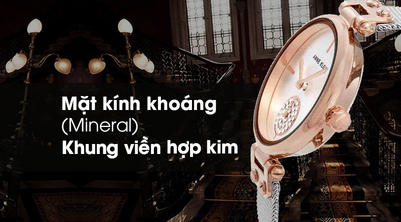 Đồng hồ Nữ Anne Klein AK/3001SVRT có có mặt kính khoáng Đồng hồ Nữ Anne Klein AK/3001SVRT có có mặt kính khoáng