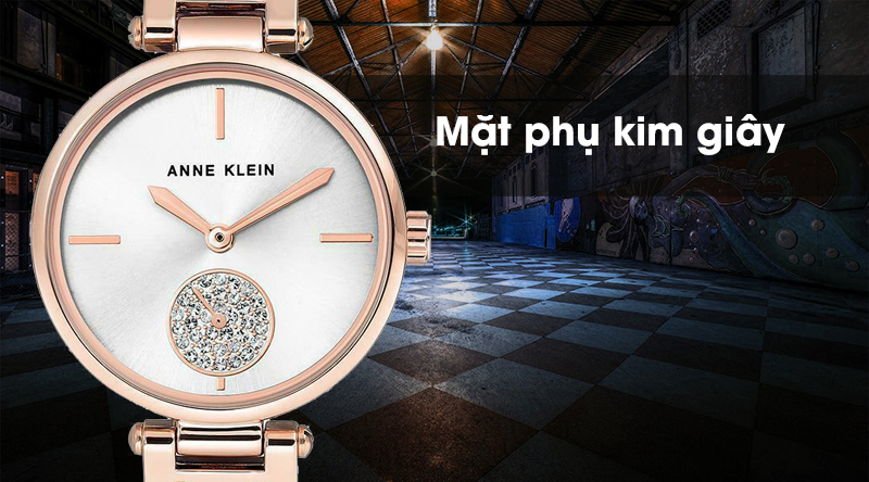 Đồng hồ Nữ Anne Klein AK/3001SVRT có mặt phụ kim giây Đồng hồ Nữ Anne Klein AK/3001SVRT có mặt phụ kim giây
