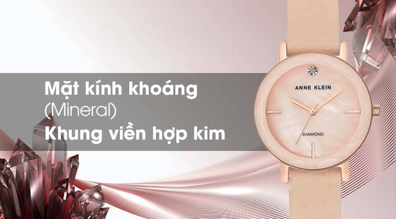 Đồng hồ Nữ Anne Klein AK/3434RGLP - Đính kim cương có mặt kính khoáng và khung viền hợp kim Đồng hồ Nữ Anne Klein AK/3434RGLP - Đính kim cương có mặt kính khoáng và khung viền hợp kim