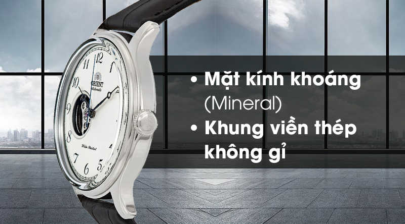 Đồng hồ nam Orient RA-AG0014S10B - Cơ tự động có mặt kính cứng cáp, khung viền bằng thép không gỉ Đồng hồ nam Orient RA-AG0014S10B - Cơ tự động có mặt kính cứng cáp, khung viền bằng thép không gỉ