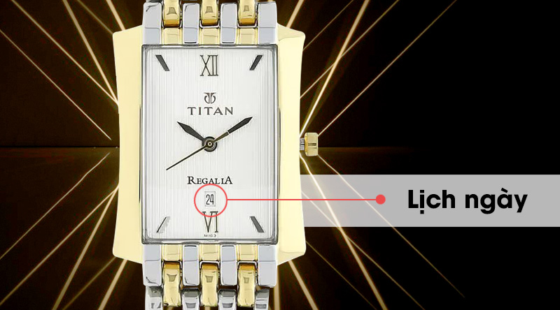 Đồng hồ nam Titan 1927BM01 trang bị lịch ngày tiện lợi