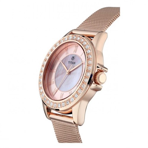 Đồng hồ TITAN 39 mm Nữ 9798WM04 Màu Vàng Hồng