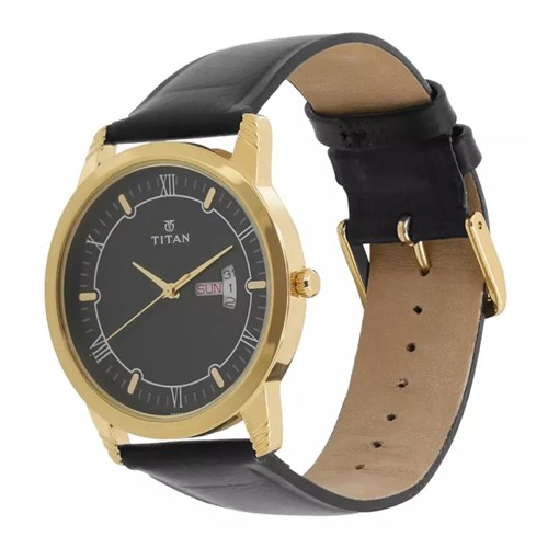 Đồng hồ TITAN 47 mm Nam 1774YL01 Màu Đen