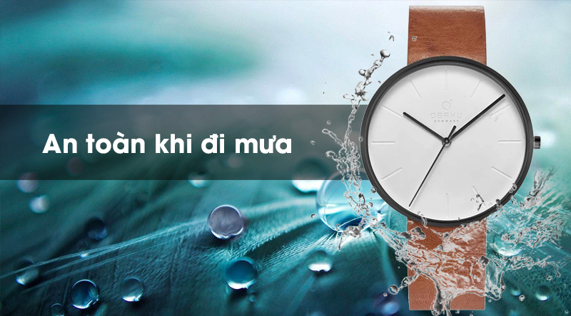 Đồng hồ nam Obaku V219GXBIRZ có hệ số chống nước 3 ATM