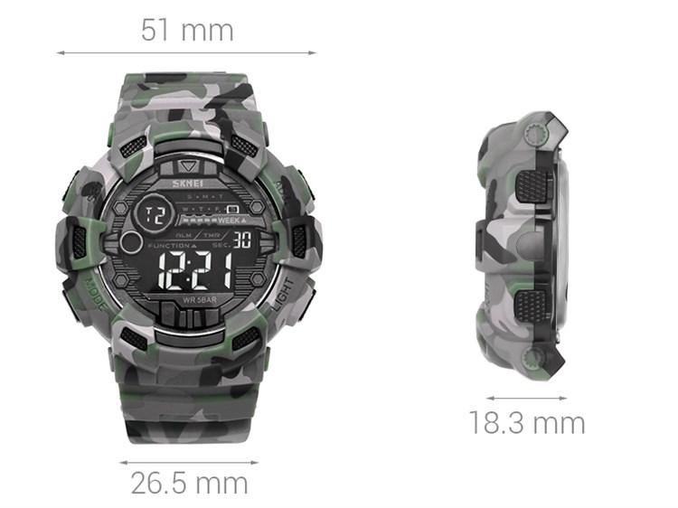 Đồng hồ Nam Skmei SK-1472 - Xanh Camo Màu Xanh bộ đội