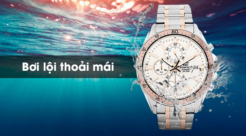 Đồng hồ nam Edifice Casio EFR-546SG-7AVUDF có hệ số chống nước 10 ATM