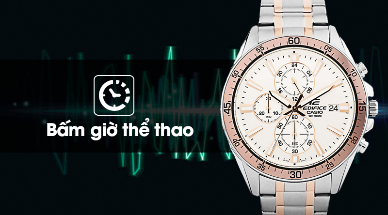Đồng hồ nam Edifice Casio EFR-546SG-7AVUDF có đồng hồ bấm giờ thể thao