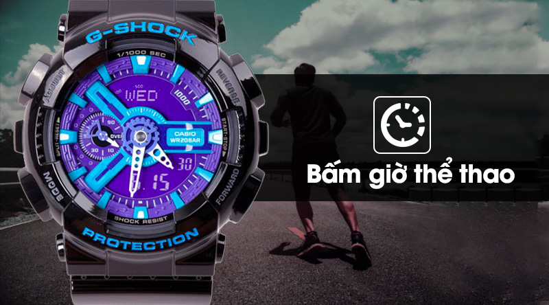 Đồng hồ nam G-Shock GA-110HC-1ADR có tính năng bấm giờ thể thao với độ chính xác cao Đồng hồ nam G-Shock GA-110HC-1ADR có tính năng bấm giờ thể thao với độ chính xác cao